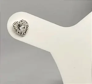 Brinco coração minimalista cristal
