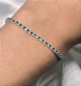 Pulseira strass azul acqua