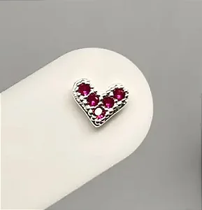 Brinco mini coração rosinha