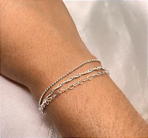 Pulseira tripla corrente