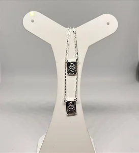 Escapulário Mini Estamparia em Prata