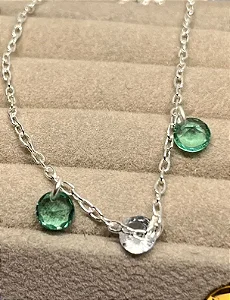 Tornozeleira Cartier em Prata com 3 zircônias