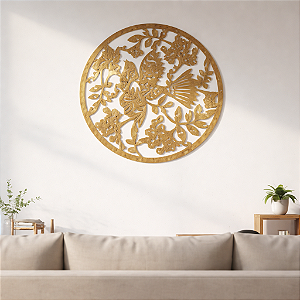 Mandala Floral Decorativa 12 em MDF Cru