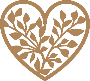 Coração Vazado Floral 9 em MDF Cru
