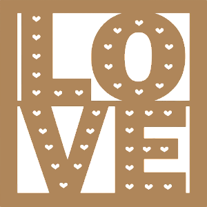 Frase Decorativa “LOVE” em MDF Cru