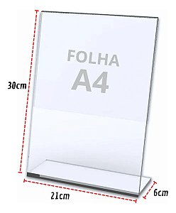 Display de Acrílico Transparente A4