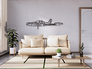 Quadro Vazado Avião Cessna 310R em Acrílico Preto 2mm