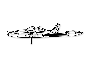 Quadro Vazado Avião Cessna 310R em Acrílico Preto 2mm