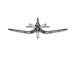 Quadro Vazado Avião F4U em Acrílico Preto 2mm