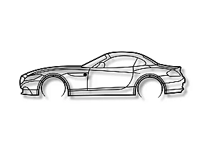 Quadro Vazado BMW Z4 E89 em Acrílico Preto 2mm