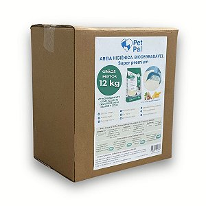 Caixa com 12 Kg - Areia Higiênica Biodegradável P/Gatos PetPal Grãos Mistos