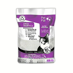 Saco com 10 Kg -  Areia Branca - Higiênica Biodegradável P/Gatos PetPal