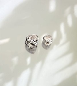 💎 Pingente Coração com Pedra Zircônia em Prata 925, Tam 9MM