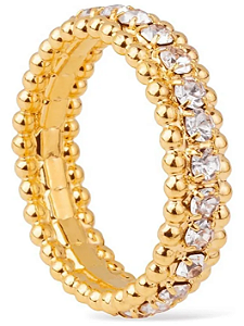 Anel Dourado Aparador Cravejado de Zircônia - Khlóris