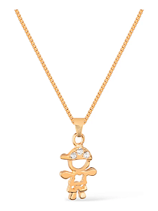 Colar Dourado Filho com Zircônia - Khlóris