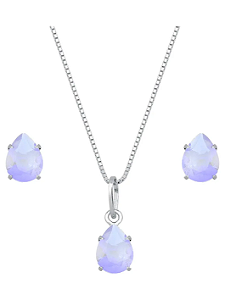 Conjunto Gota Roxa em Prata 925 - Khlóris
