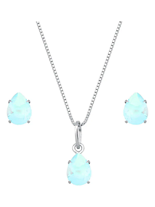 Conjunto Gota Azul em Prata 925 - Khlóris