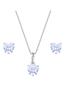 Conjunto Coração Roxo em Prata 925 - Khlóris