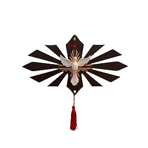 Enfeite de Parede Divino Espirito Santo de Resina e Mdf