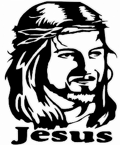 Adesivo Face de Cristo Preta 19 Cm X 14 Cm