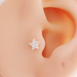 Piercing Trágus Florzinha Zircônia