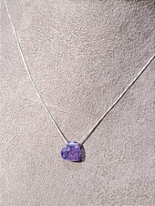 Colar Coração Zircônia Lapidado Lilás