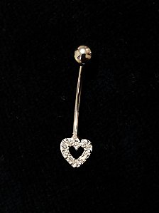 Piercing Umbigo Coração Slim
