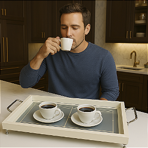 Bandeja em Madeira com Impressão UV - Design Exclusivo