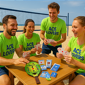 Jogo De Cartas Beach Tennis + Marcador + Chaveiro + Caixa