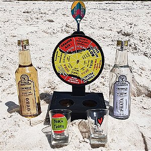 Jogo Roda Roleta Shot Tequila Beach Tennis Copo Vidro
