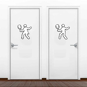 Par de Placas Decorativas para Porta de Banheiro Recorte mdf