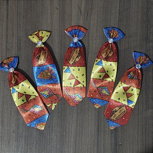 Gravata M Festa Junina Estampada 10 unidades