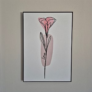 Quadro de Aço Rosa Amor
