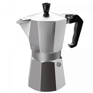 Cafeteira Italiana de Alumínio 6 Doses com Cabo em Baquelite 250ml
