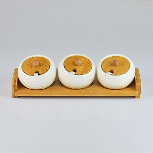 Porta Temperos Potes com 3