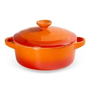 Panela Com Tampa Em Cerâmica Laranja Degrade