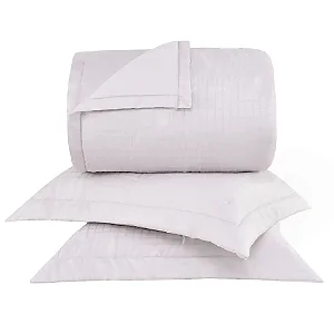 Kit Colcha King Cetim 300 Fios Buddemeyer Damask Square Rosa 3 Peças