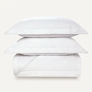 Kit Colcha King 300 Fios Karsten 100% Algodão Bossa Branco 3 peças