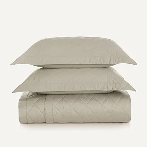 Kit Colcha King 300 Fios Karsten 100% Algodão Bossa Areia 3 peças