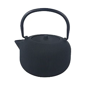Chaleira De Ferro Canelado Preto Fosco 1L