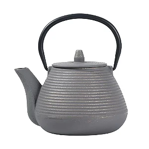 Chaleira De Ferro Canelado Cinza 1L