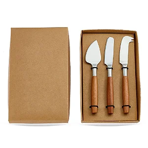 Kit De Espátulas Prata Para Queijo 3 Peças