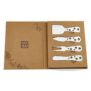 Kit De Espátulas Prata Para Queijo 4 Peças