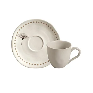 Conjunto 6 Xícaras de Café com 6 Pires Orgânico Amana 120 ml