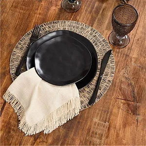 Jogo de Jantar Organic Preto em Cerâmica – Pratos Rasos e de Lanche | Conjuntos 4 e 6 Peças