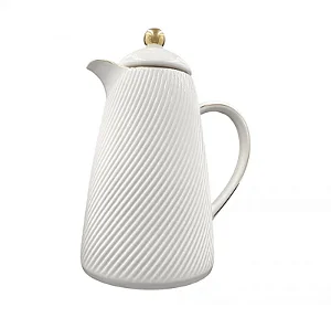 Garrafa Térmica em Porelana Branca 1 Litro com Acabamento Sofisticado