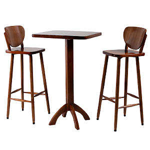 Conjunto Bistrô Quadrado e 2 Banqueta Lisboa Imbuia