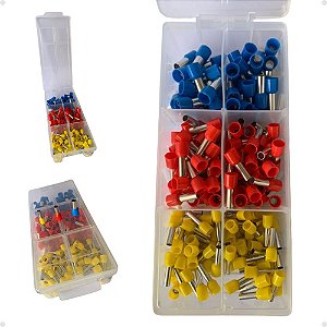 Terminal Tubular Ilhós 6 10 16mm Com Organizador Kit 250 Pçs