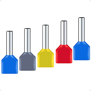 Kit Terminal Tubular Ilhós Duplo 2,5 4,0 6,0 10 16mm 200 Pçs