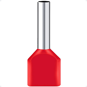 Terminal Tubular ilhós Duplo  10mm 100pçs